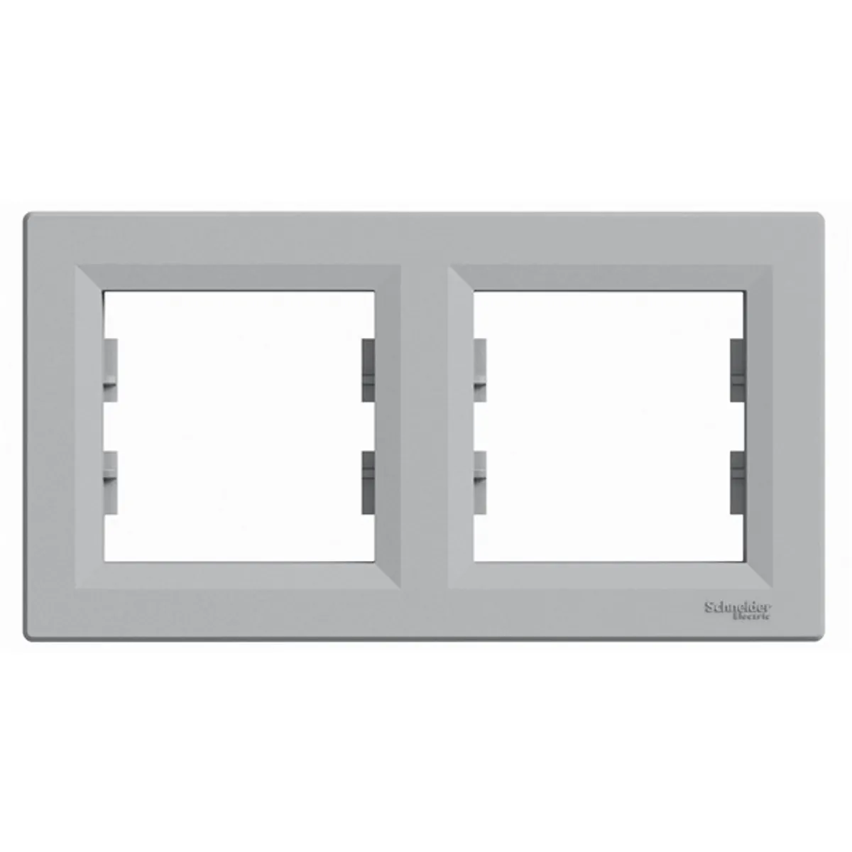 Schneider EPH5800261 Asfora vízszintes alumínium kettes keret 83 mm IP20 #1