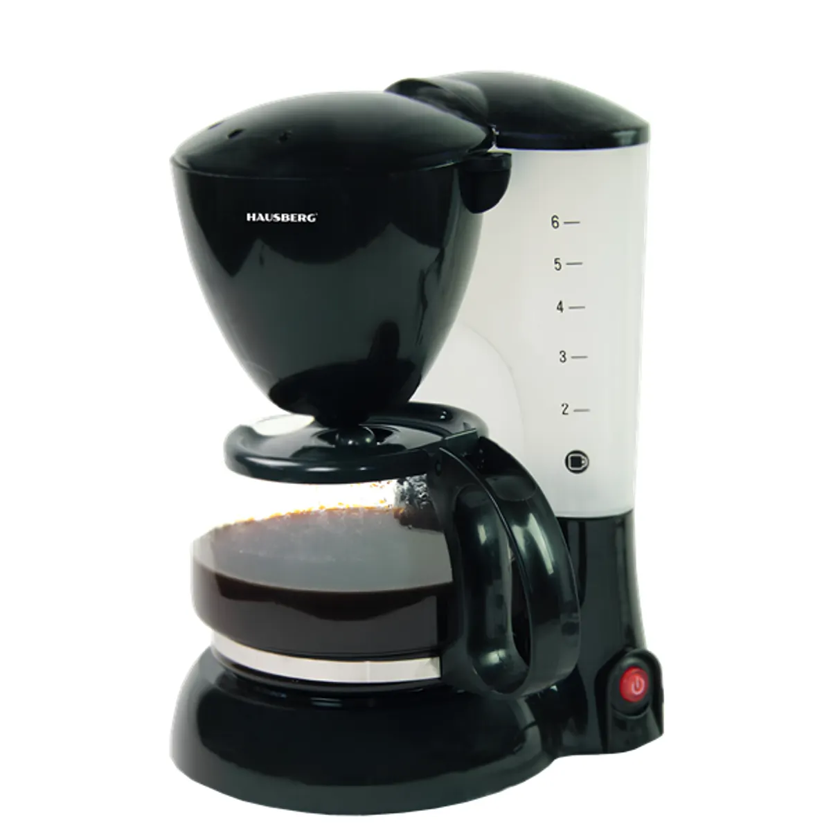 HAUSBERG HB-3650NG filteres kávéfőző őrölt 0,6 l, 800 W, 6 csésze, kivehető csepegtető tálca, fekete #1