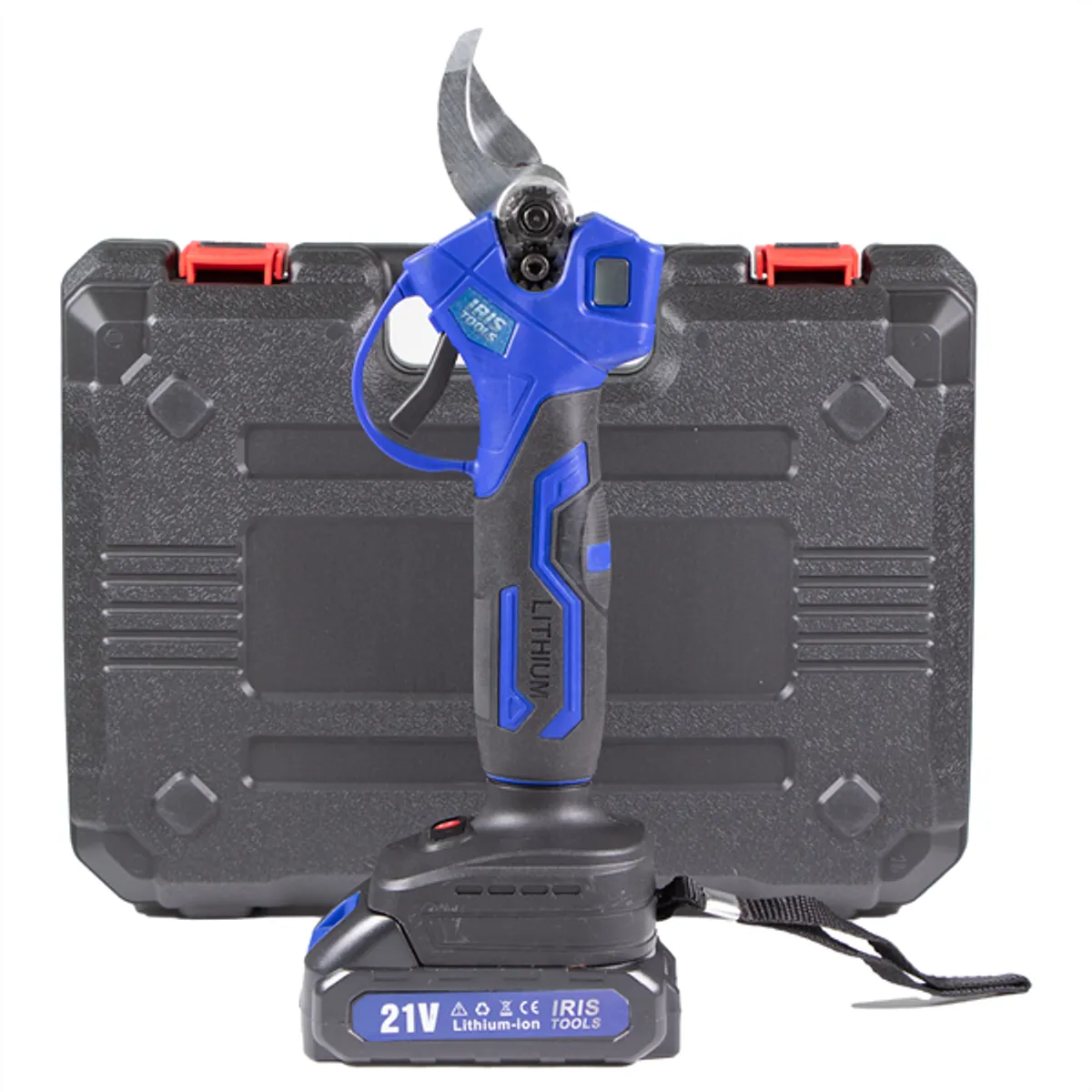 IRIS TOOLS ITSM-100 Akkumulátoros metszőolló szett 21 V 30 mm vágás erősített acél pengék 2 akkumulátor #2