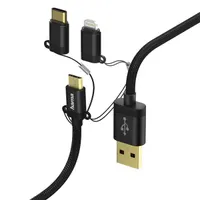 Hama 183348 3in1 adatkábel fekete 100 cm Micro USB USB Type-C Lightning #2