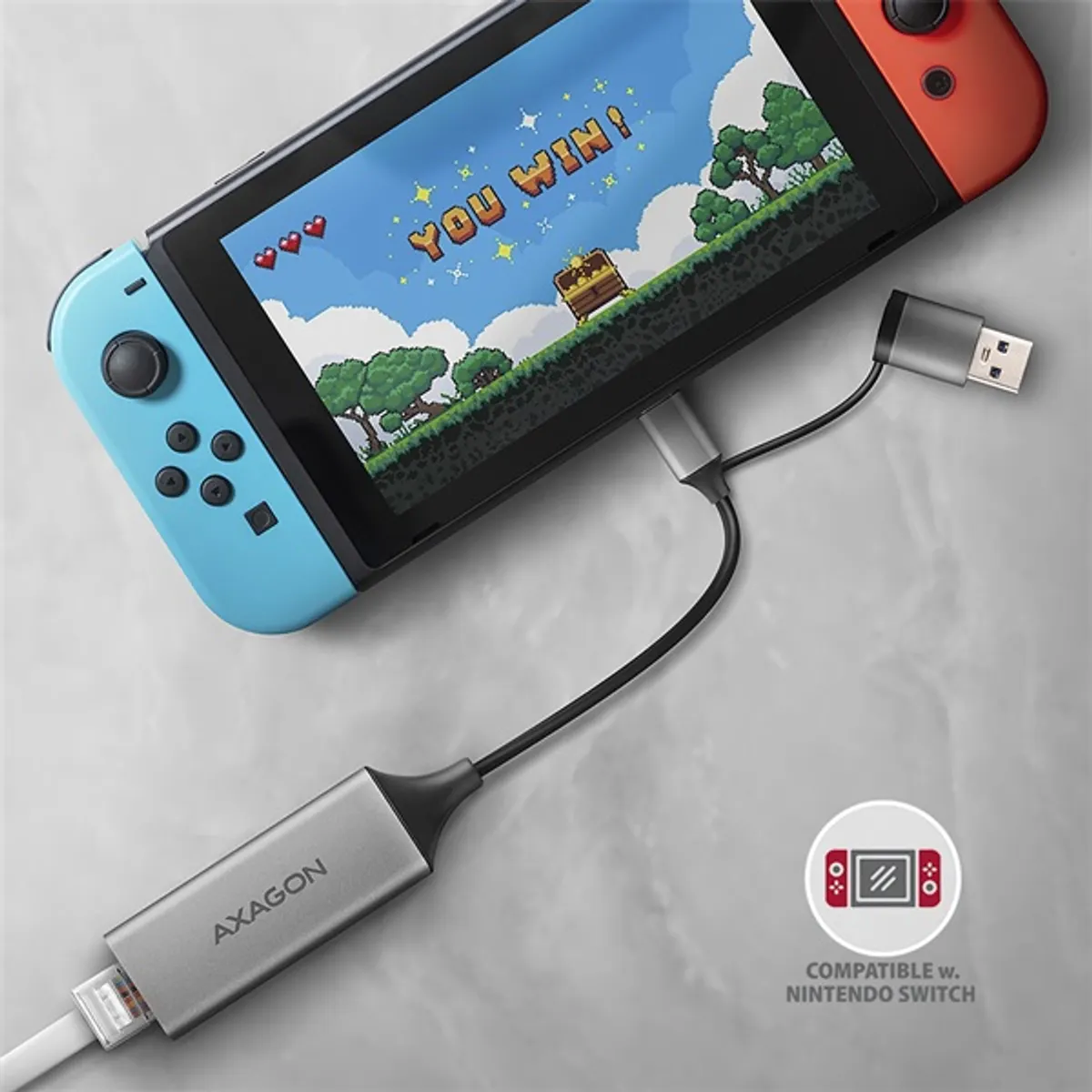 Axagon ADE-TXCA Type-A és Type-C USB 3.2 Gigabit Ethernet adapter 15 cm ezüst RJ45 USB 3.2 A USB 3.2 C #4