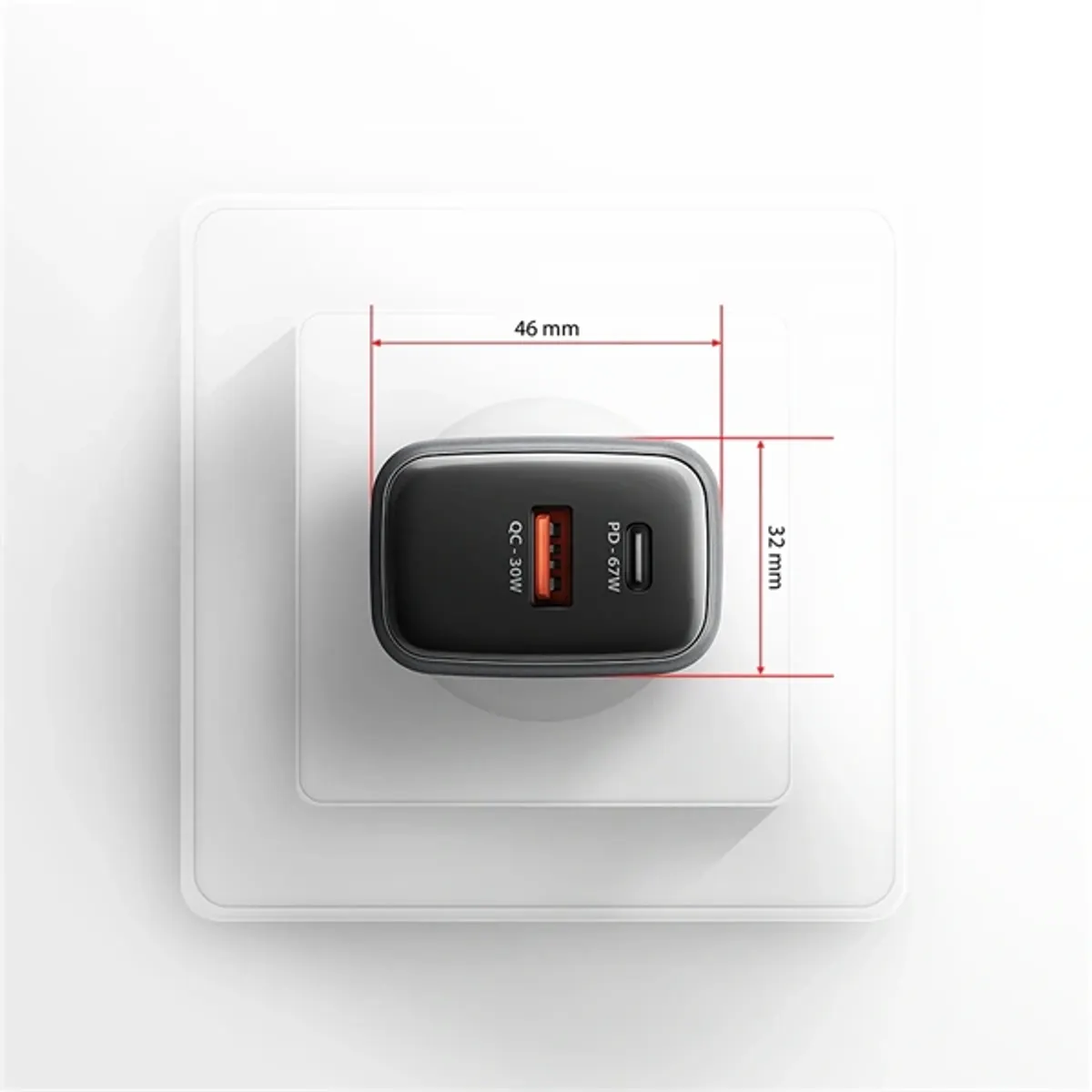Axagon ACU-PQ67D GaN 67W töltő LCD kijelzővel 2 USB-C és 1 USB-A kimenet #4