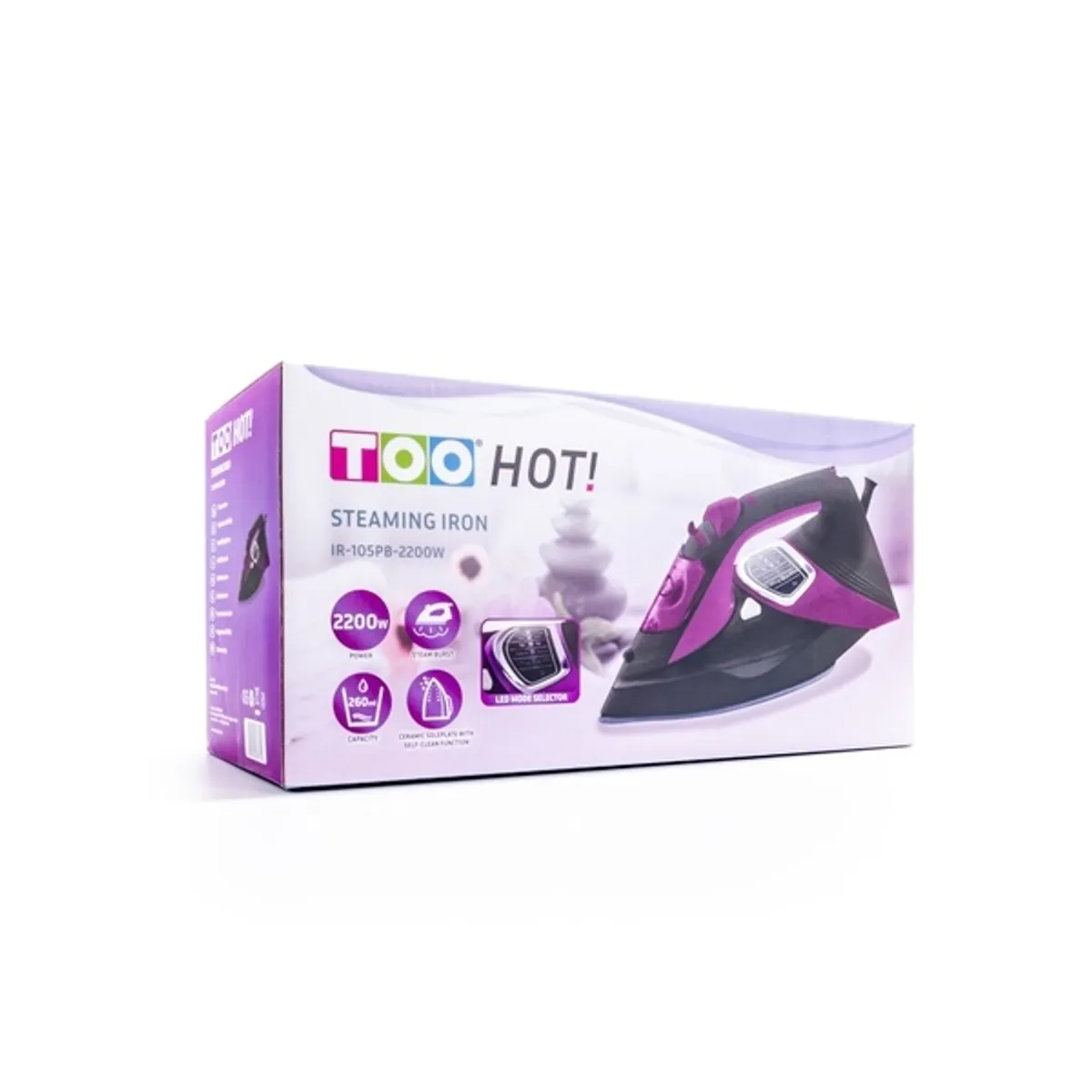 TOO IR-105PB-2200W Gőzölős vasaló fekete-lila 2200 W 0,3 L kerámia talp 200 cm kábel automatikus kikapcsolás öntisztítás #4