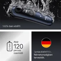Braun 10AS490181 BT 7540 szakállvágó 40 hosszbeállítás 0,5-20 mm Precíziós vágó Li-ion akku 120 perc üzemidő 90 perc töltés vízálló #4