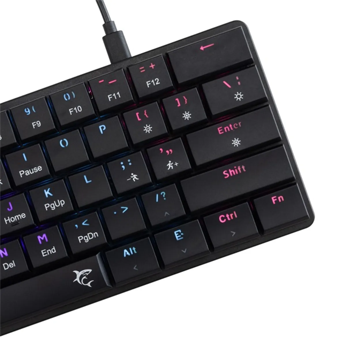 White Shark WS GK-006111-B/R-US Nagamaki fekete mechanikus USB-C RGB 61-62 gomb anti-ghosting #5