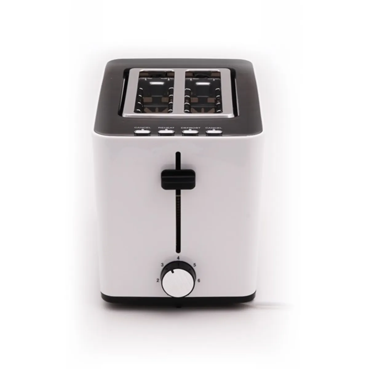 TOO TO-2SL106W-850W kenyérpirító fehér 2 szelet 850 W automata középre helyezés morzsatálca #3