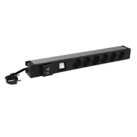 LEGRAND 646836 elosztó 19"1U túlfeszültség-védelemmel 6 aljzat 3m fekete Schuko CEE 7 #2