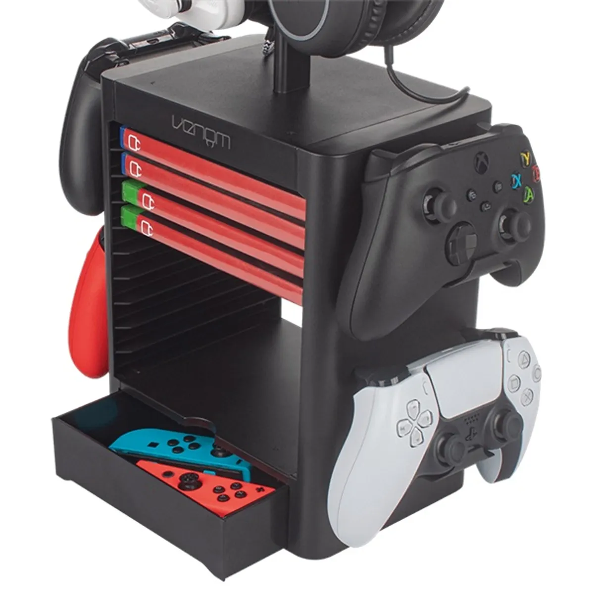 Venom VS3057 Univerzális tárolótorony fekete, kompatibilis PS2, PS3, PS4, PS5, Xbox Classic, Xbox One, Xbox Series, Nintendo Switch #4
