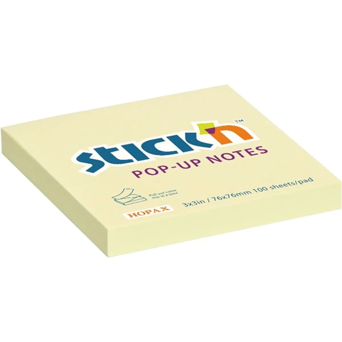 Stick N 21395 jegyzettömb 76x76mm sárga 100 lap öntapadós Z-hajtott #1