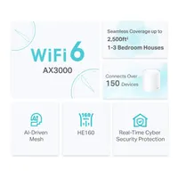 TP-LINK DECO X50(2-PACK) Deco X50 2402 Mbps 574 Mbps IPv6 WPA2 WPA3 802.11ax Gigabit LAN #3