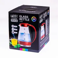 Too KE-820 vízforraló 1,7 L 1800 W üveg belső boroszilikát 360 fokos talp vezeték nélküli automatikus kikapcsolás vízszintjelző #3