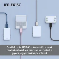 Sony IEREX15CL.CE7 USB Type-C vezetékes mikrofonos fülhallgató kék 120 cm #3