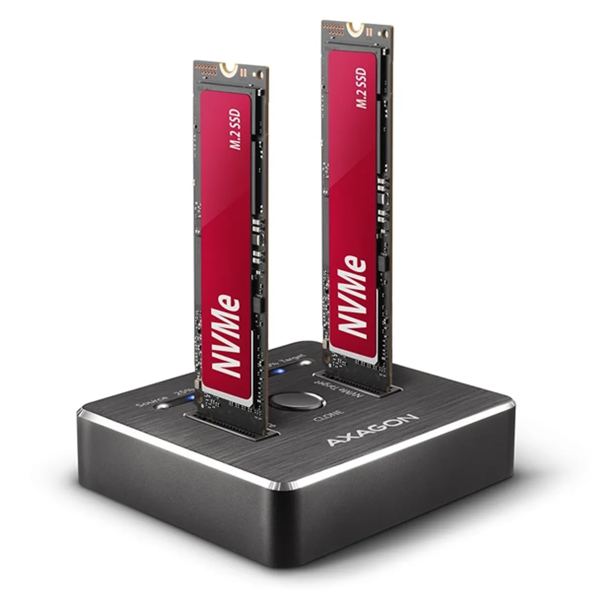 Axagon ADSA-M2C M.2 dokkoló 2x NVMe USB-C alumínium külső #1