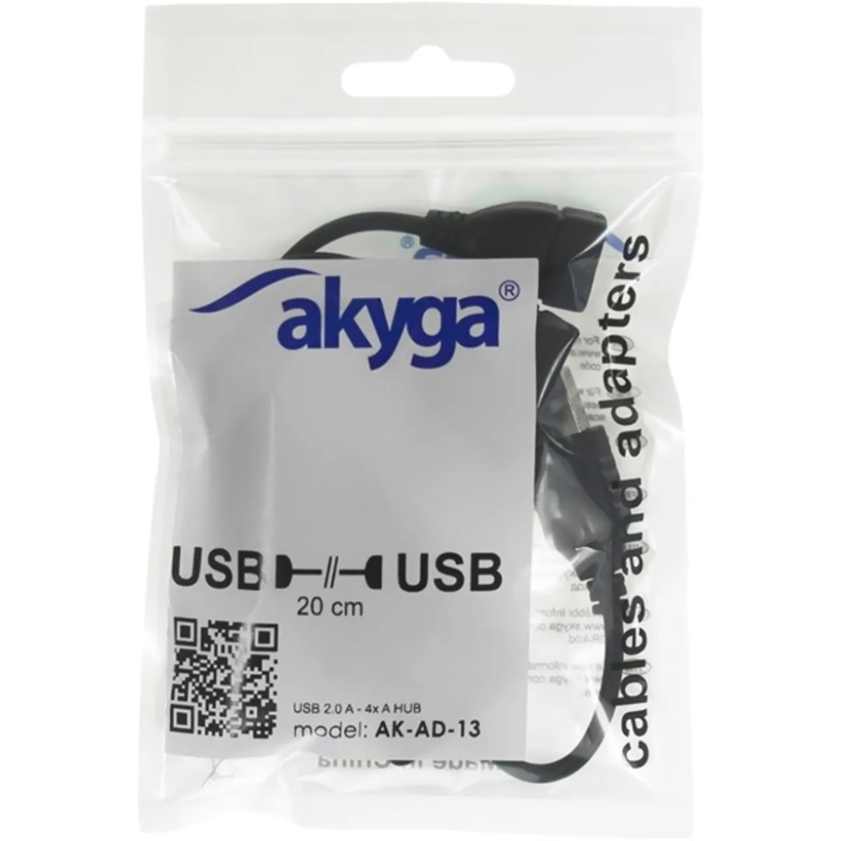 AKYGA AK-AD-13 4-port USB 2.0 hub fekete 15 cm #2