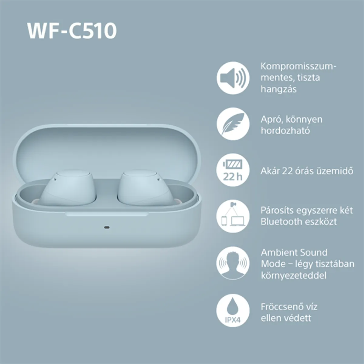 Sony WFC510L.CE7 WF-C510 True Wireless fülhallgató IPX4 11 óra #6