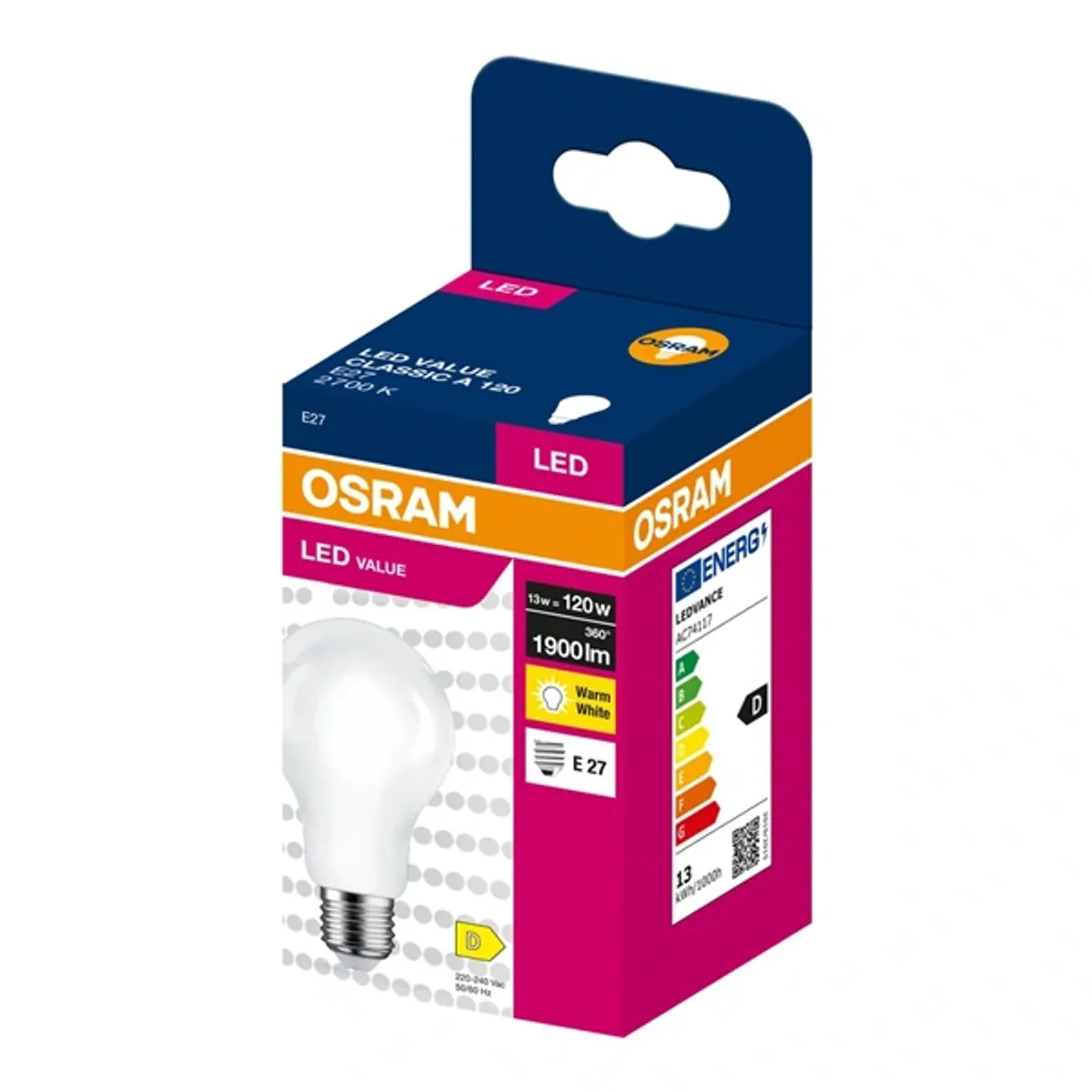 OSRAM 4099854567025 CLA1200 fényforrás 13W 230V E27 2700K 1900lm IP20 15000h #2