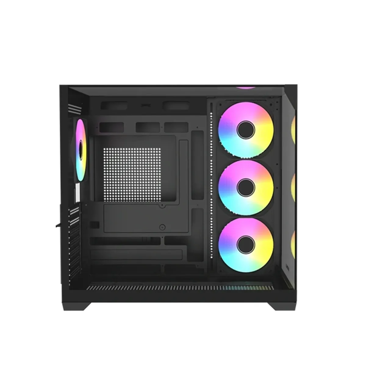 RAIDMAX I620TBF i620 fekete ATX acél műanyag edzett üveg 7 bővítőhely 3,5 belső hely 1 2,5 belső hely 2 tápegység van USB 3.0 fejhallgató csatlakozó mikrofon csatlakozó #3
