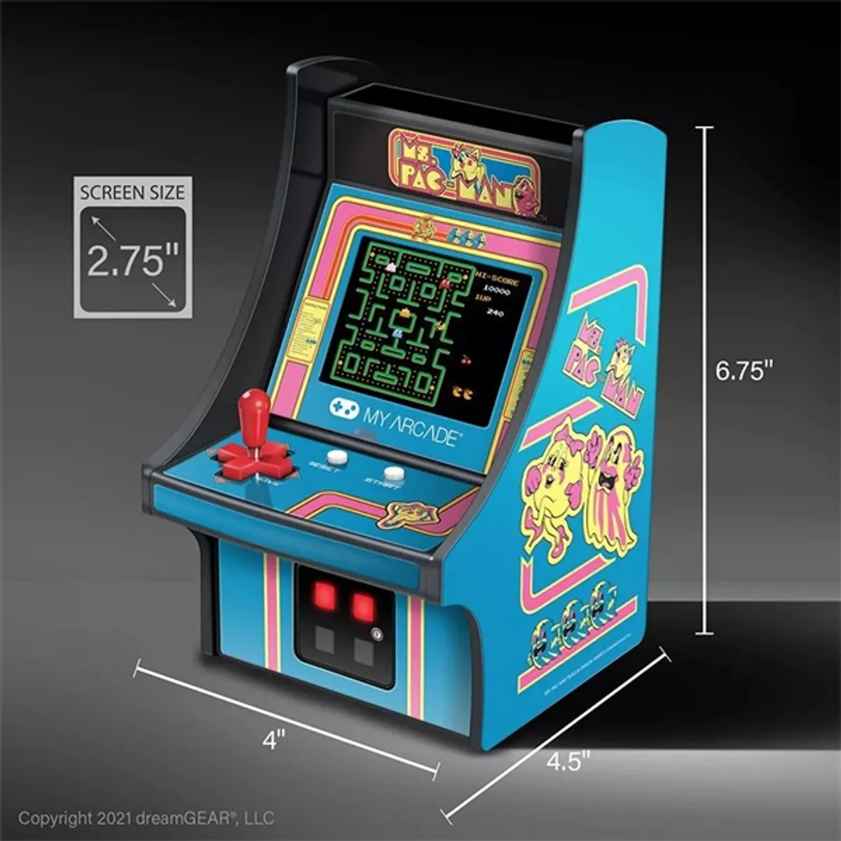 My Arcade DGUNL-3230 Ms. Pac-Man Micro Player 2.75" kijelző, kivehető joystick #4