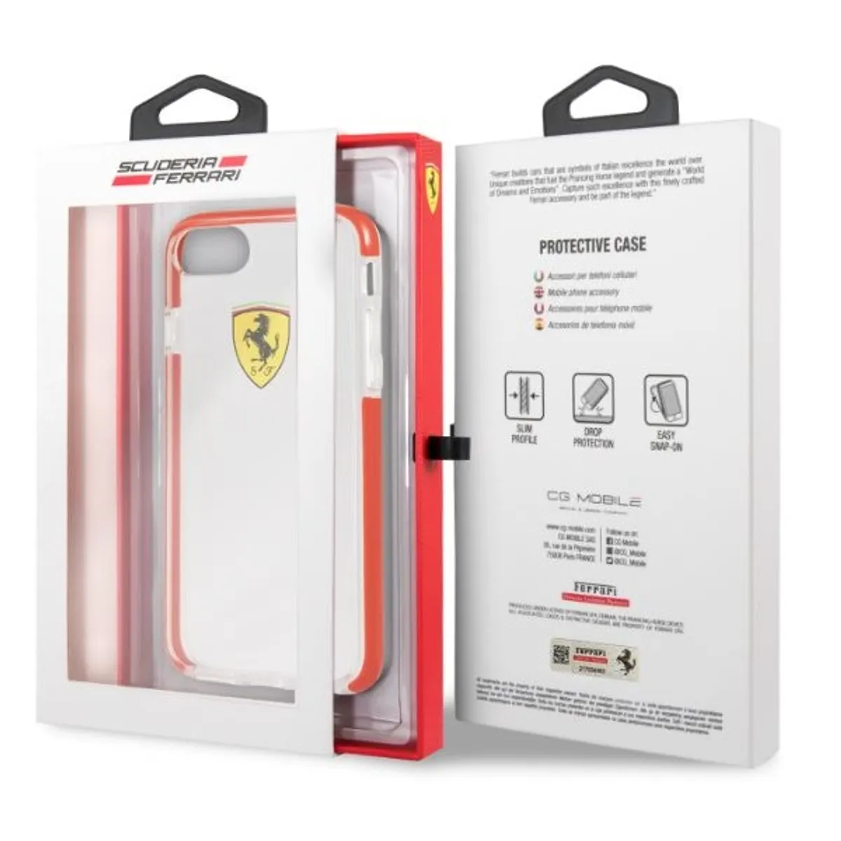 FERRARI FEGLHCP7RE tok átlátszó-piros iPhone 7 műanyag fényes Apple kompatibilitás 4,7" #3