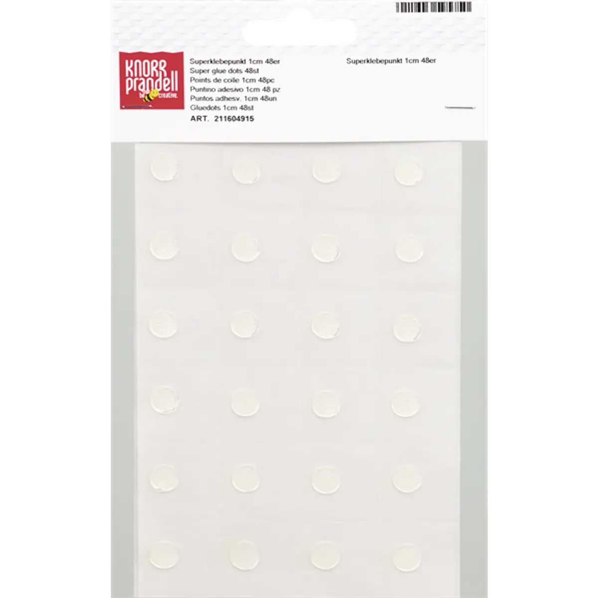 Knorr Prandell 211604915 ragasztópont 10 mm átlátszó kétoldalas 48 darab #1