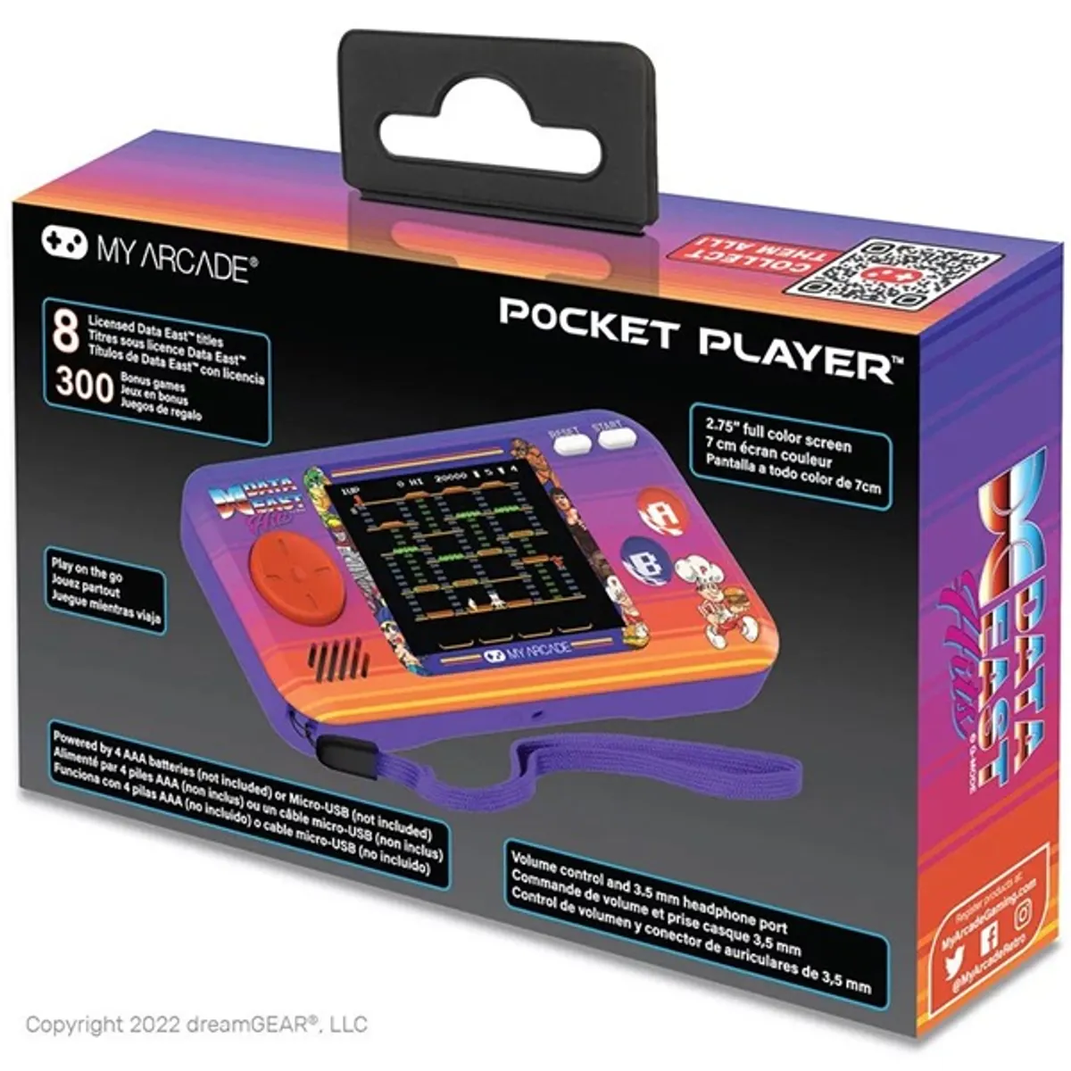 MY ARCADE DGUNL-4127 Pocket Player Data East licencelt, 8 hivatalosan engedélyezett játék, 300 bónusz játék #5