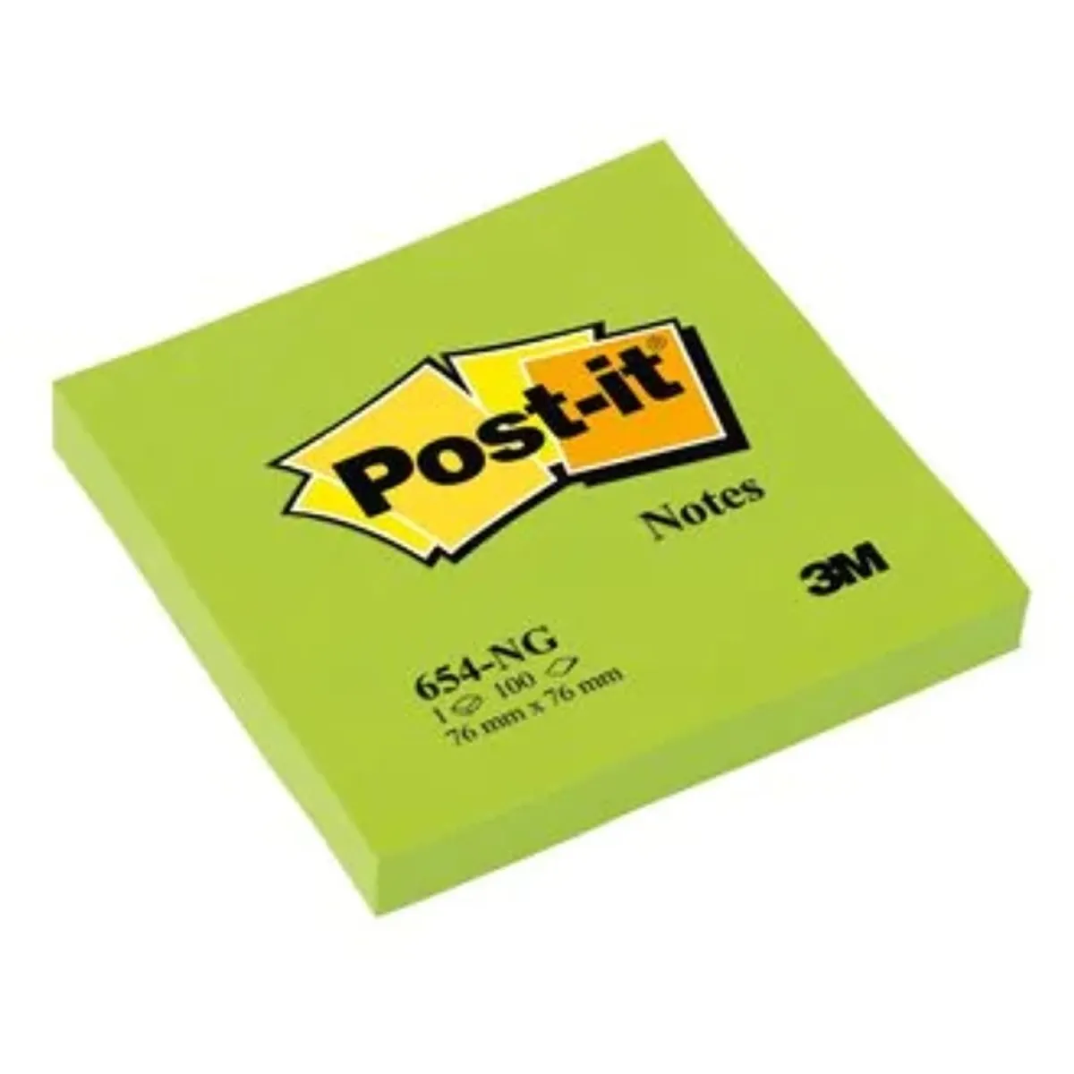Post-it 7100177477 Jegyzettömb 76x76 mm 100 lap öntapadós neon zöld PEFC #1