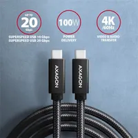 Axagon BUCM32-CM05AB Type-C PD 100W 4K HD USB-C adat- és töltőkábel 0,5 m fekete #2