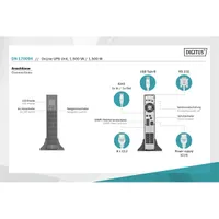 DIGITUS DN-170094 1500VA 1500W online rack szünetmentes tápegység #3