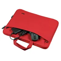 TRUST 24449 Bologna Eco Slim 16" laptop táska PET újrahasznosított, piros, 2 rekesz, vállpánt, hordozó fogantyú, elülső zseb #4