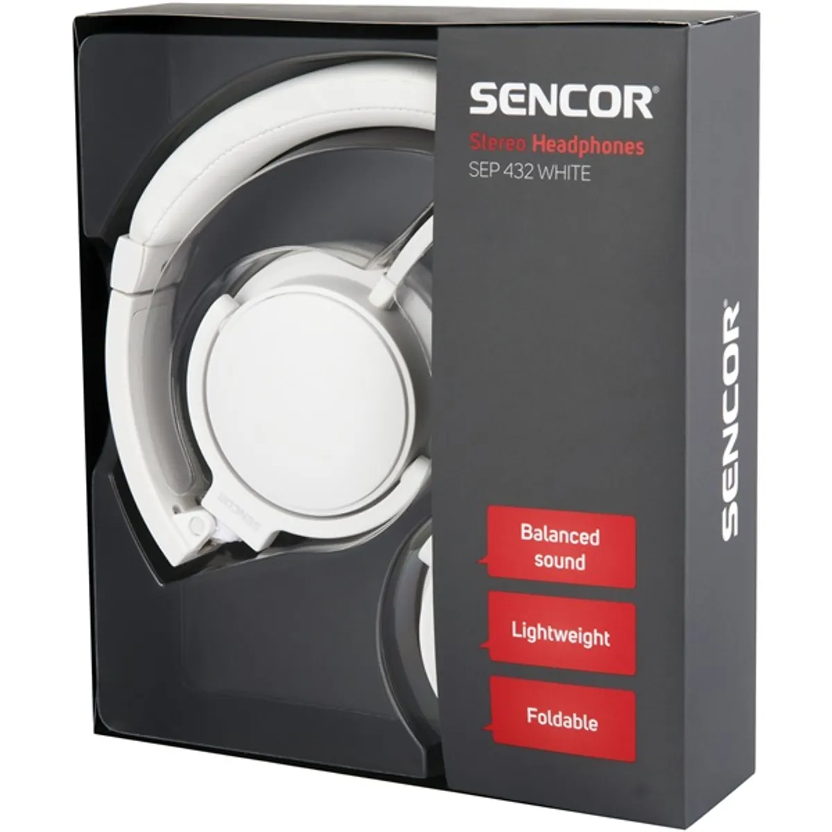 Sencor 35053151 SEP 432 fehér 2.0 mikrofonos 40 mm 32 ohm 20 Hz-20 kHz 104 dB 3,5 mm 1,2 m beépített mikrofon vezetékes #2