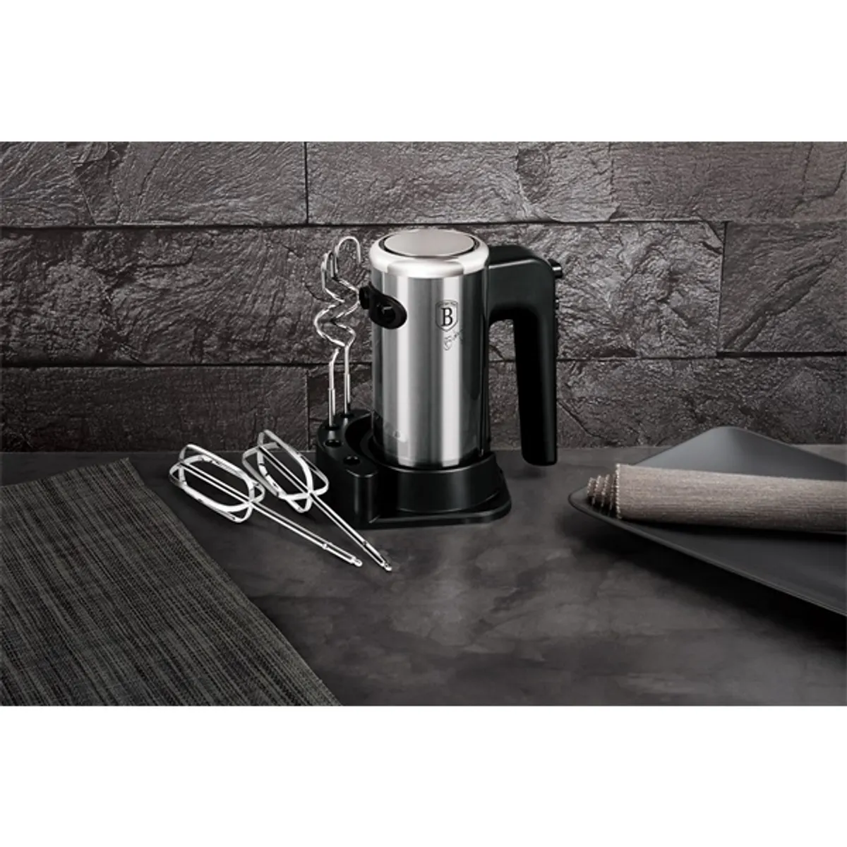 Berlinger Haus BH9368 kézi mixer állvánnyal fekete 300 W 5 fokozat turbo #3