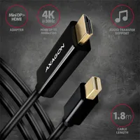 Axagon RVDM-HI14C2 Mini DisplayPort HDMI kábel 1,8 m fekete #2