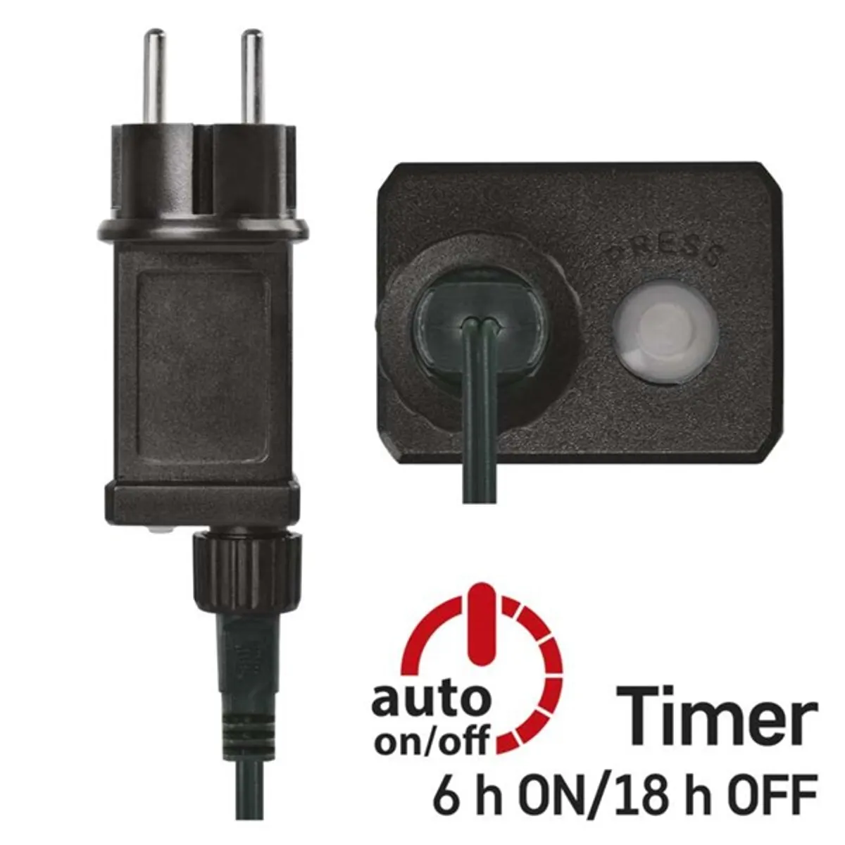 Emos D4AC03 Fényfüzér 12 m LED hideg fehér IP44 kültéri beltéri zöld kábel időzítő #5