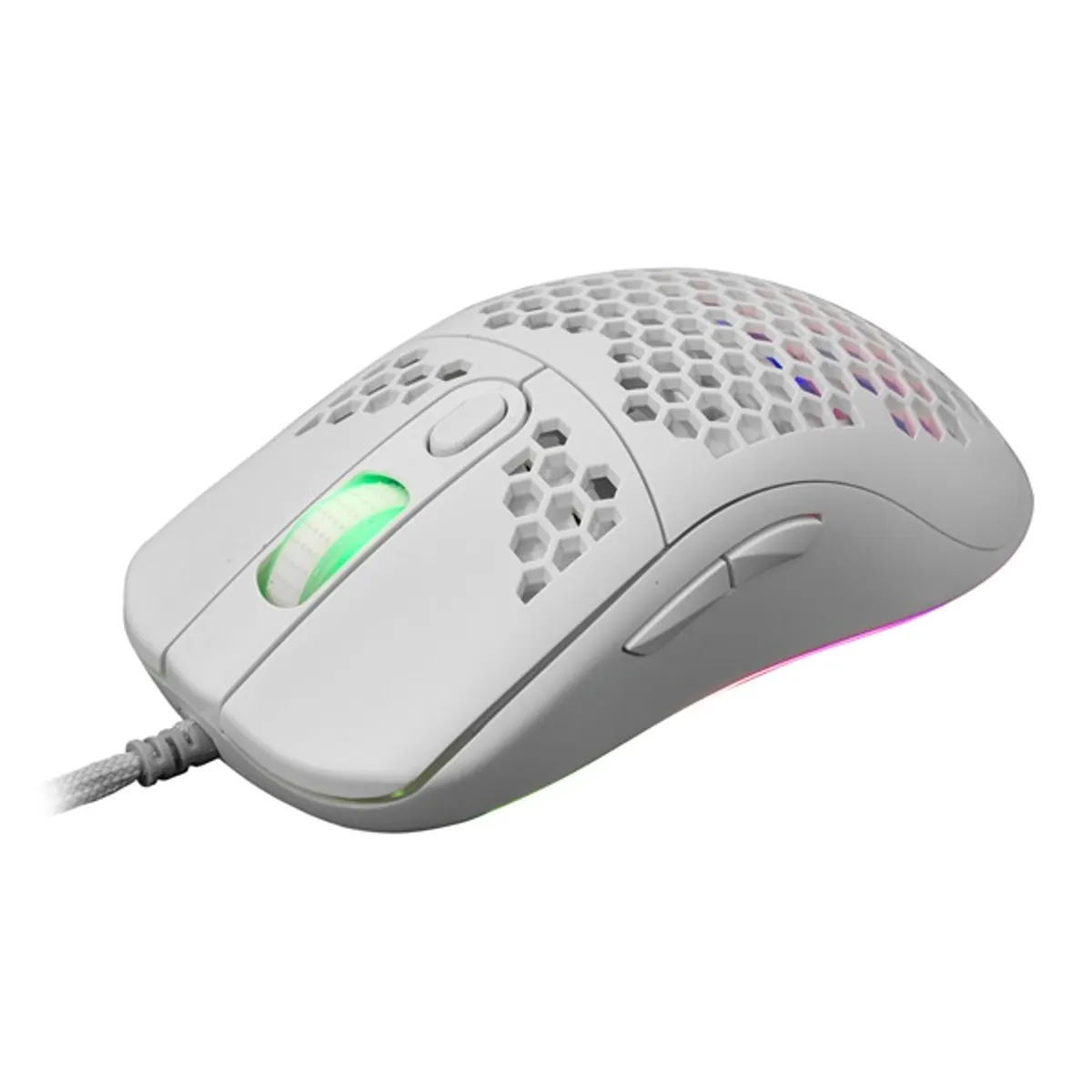 White Shark WS GM-5007W Galahad 6400 dpi fehér rgb háttérvilágítás gumírozott felület usb 2.0 1,8 m 6 gombos #8