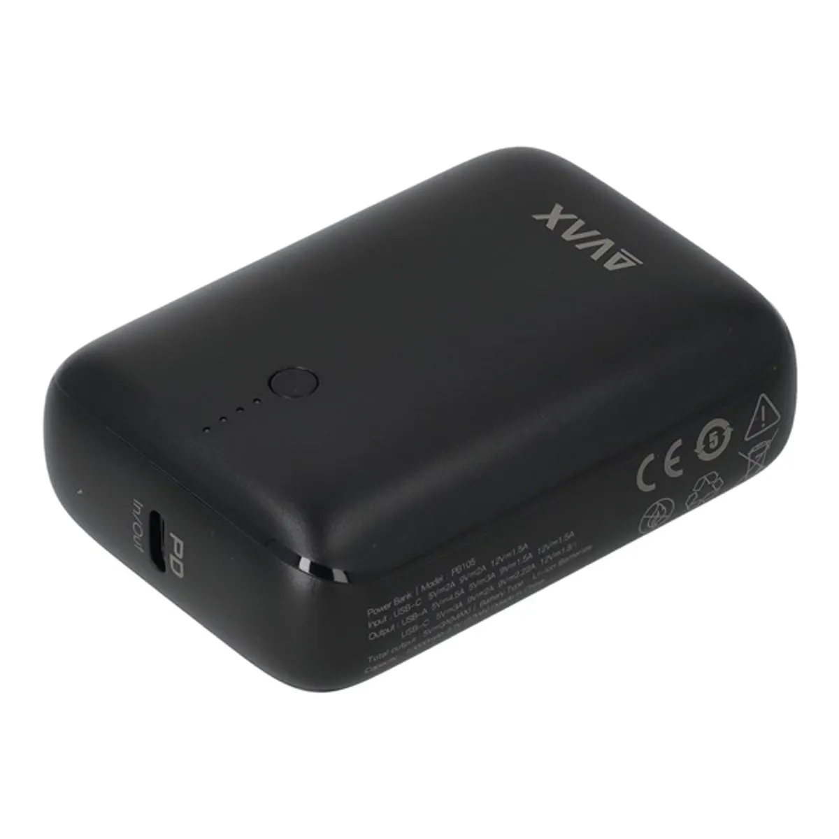 AVAX PB105B Mini 10000mAh Type-C PD 20W USB-A 22.5W fekete #5