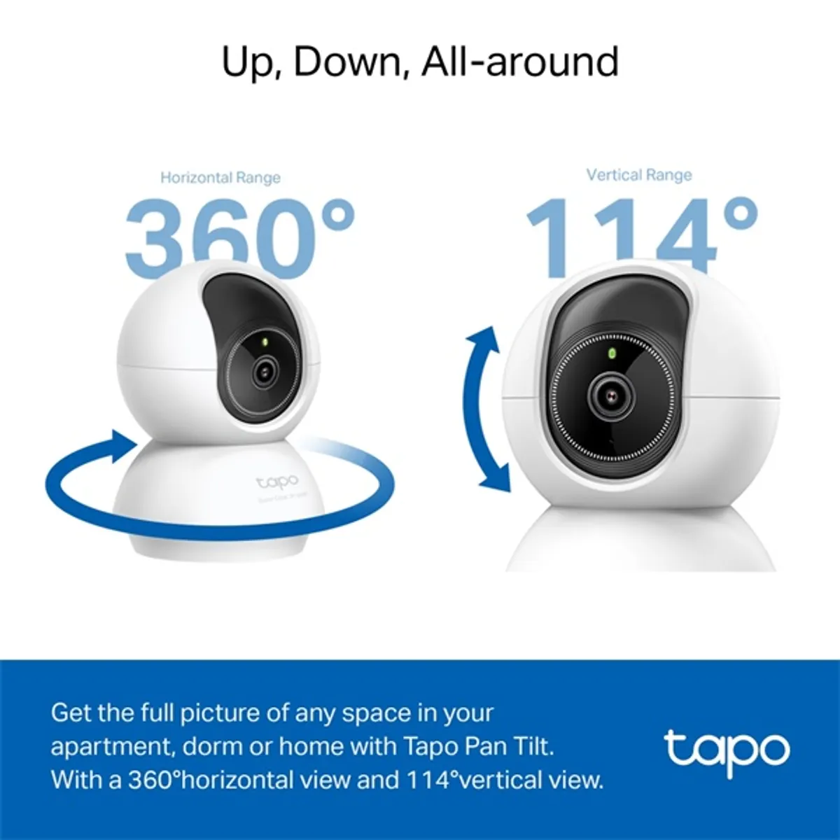 TP-LINK TAPO C230 Tapo C230 beltéri IP biztonsági kamera 2880x1620 88 fok látómező 340 fok pásztázás éjjellátó 12 m kétoldali audio microSD #5
