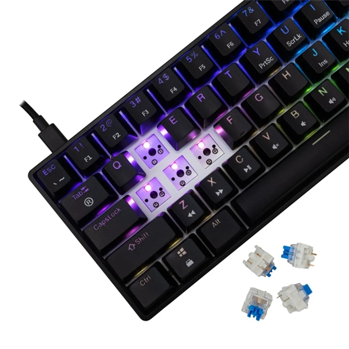 White Shark WS GK-004123B-BL-HU Shinobi 2 fekete, kék kapcsoló mechanikus gamer billentyűzet #4