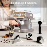 Berlinger Haus BH/9856 3 az 1-ben kávéfőző 20 Bar 950 W 1,2 L rozsdamentes acél kapszula- és őrölt kávé kompatibilis Nespresso tejhabosító #3