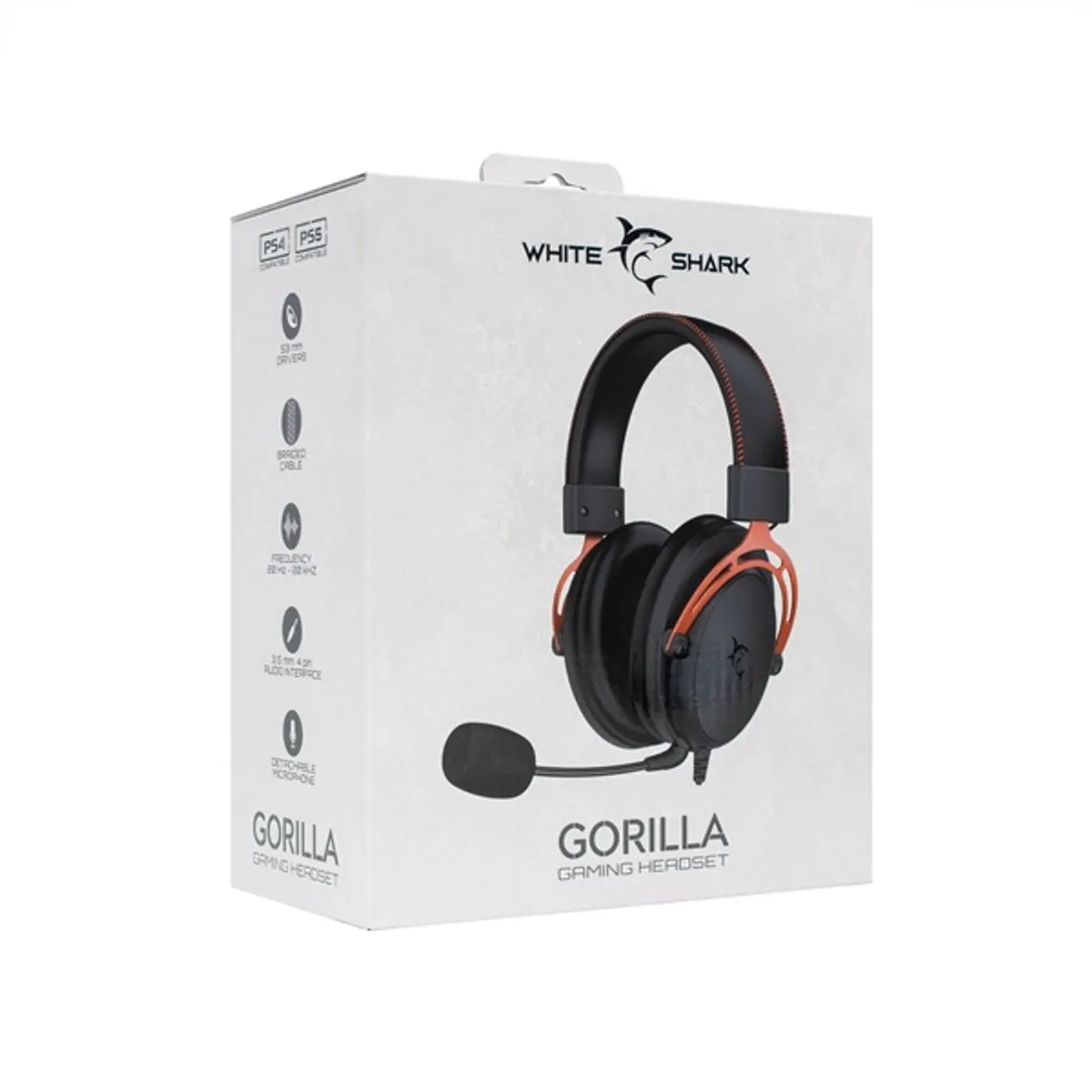 White Shark WS GH-2341B\/R Gorilla fekete-piros 53 mm 32 ohm 120 dB vezetékes gamer fejhallgató #7