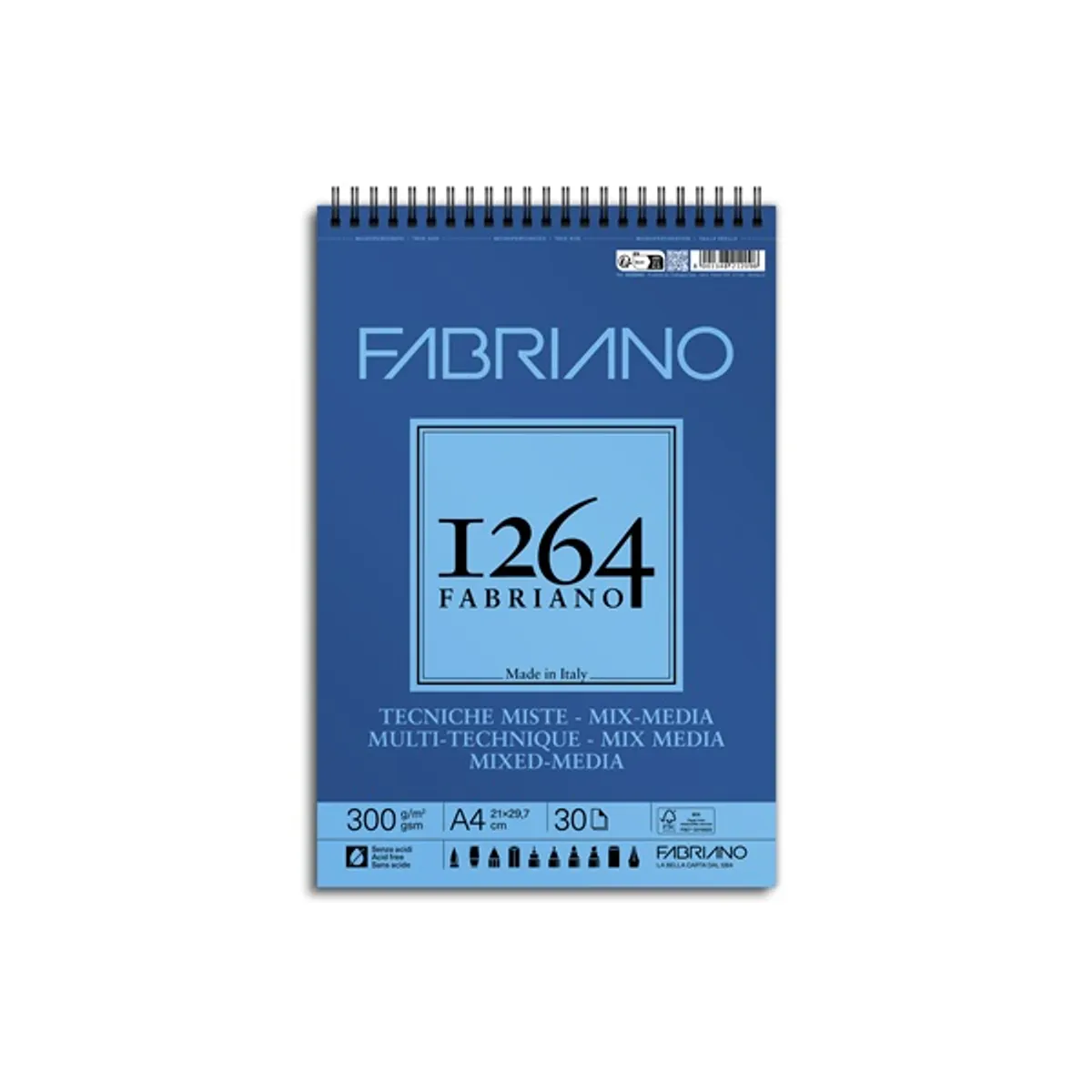 Fabriano 19100643 rajz- és vázlatfüzet a4 30 lap 300 g per m2 spirál #1