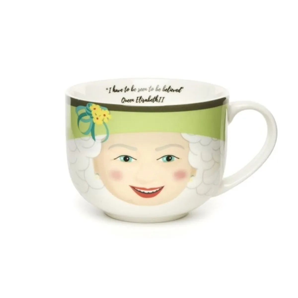 Kikkerland CU305 Erzsébet királynő bögre porcelán fehér kép mosogatógép és mikrohullámú sütő kompatibilis #1
