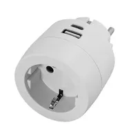 COMMEL 240801 földelt csatlakozó aljzat USB töltővel Fehér 3A