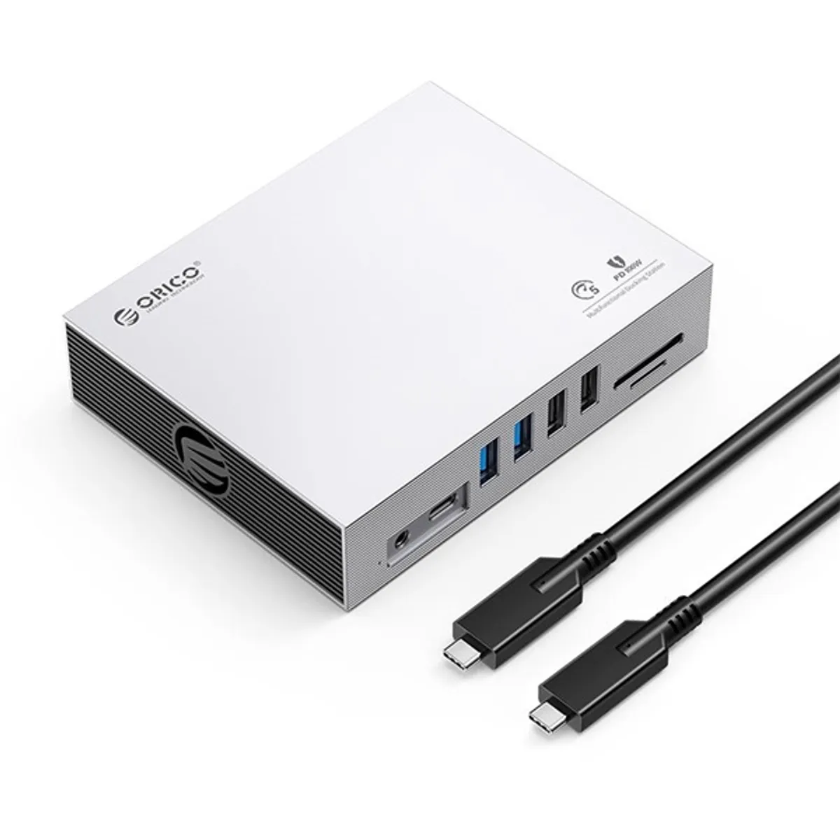 Orico ORICO-CDH-15H-GY-BP Type-C 15-in-1 dokkoló 10Gbps bemenet 2x HDMI 4K60 1x DP 4K60 1x RJ45 1000Mbps 100W PD #1