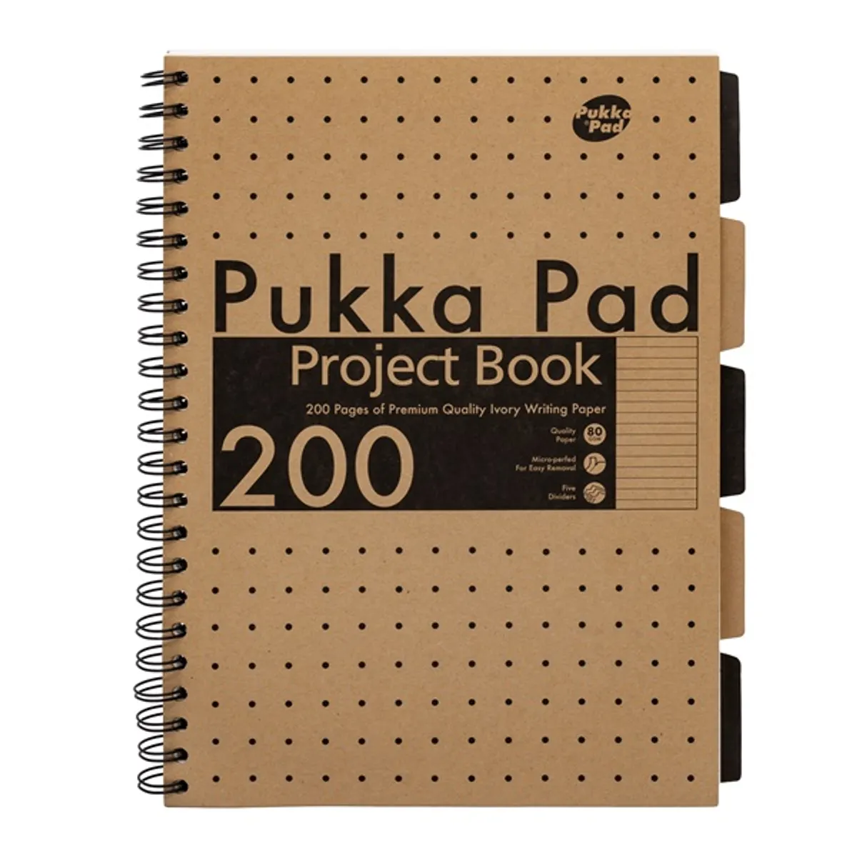 Pukka Pad A15547081 Project Book Kraft A4 200 oldalas vonalas 80 g per m2 FSC újrahasznosított spirálfüzet #1