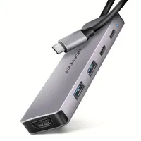 AXAGON HMC-5H60 USB-C 5in1 Hub Szürke 15 cm 4x USB 1x HDMI