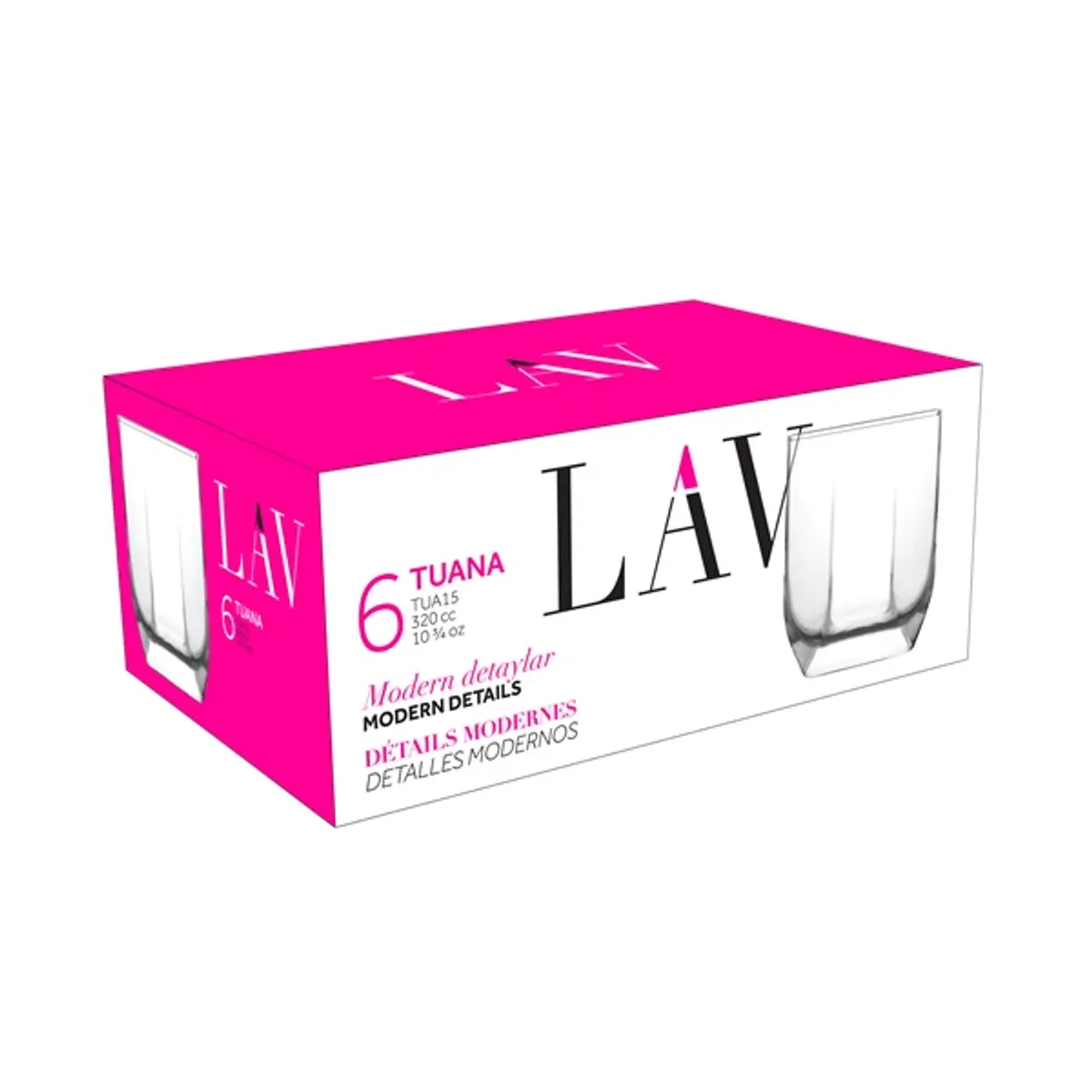 LAV LV-TUA15F Tuana whisky pohár 0,32 l 6 db átlátszó üveg #1