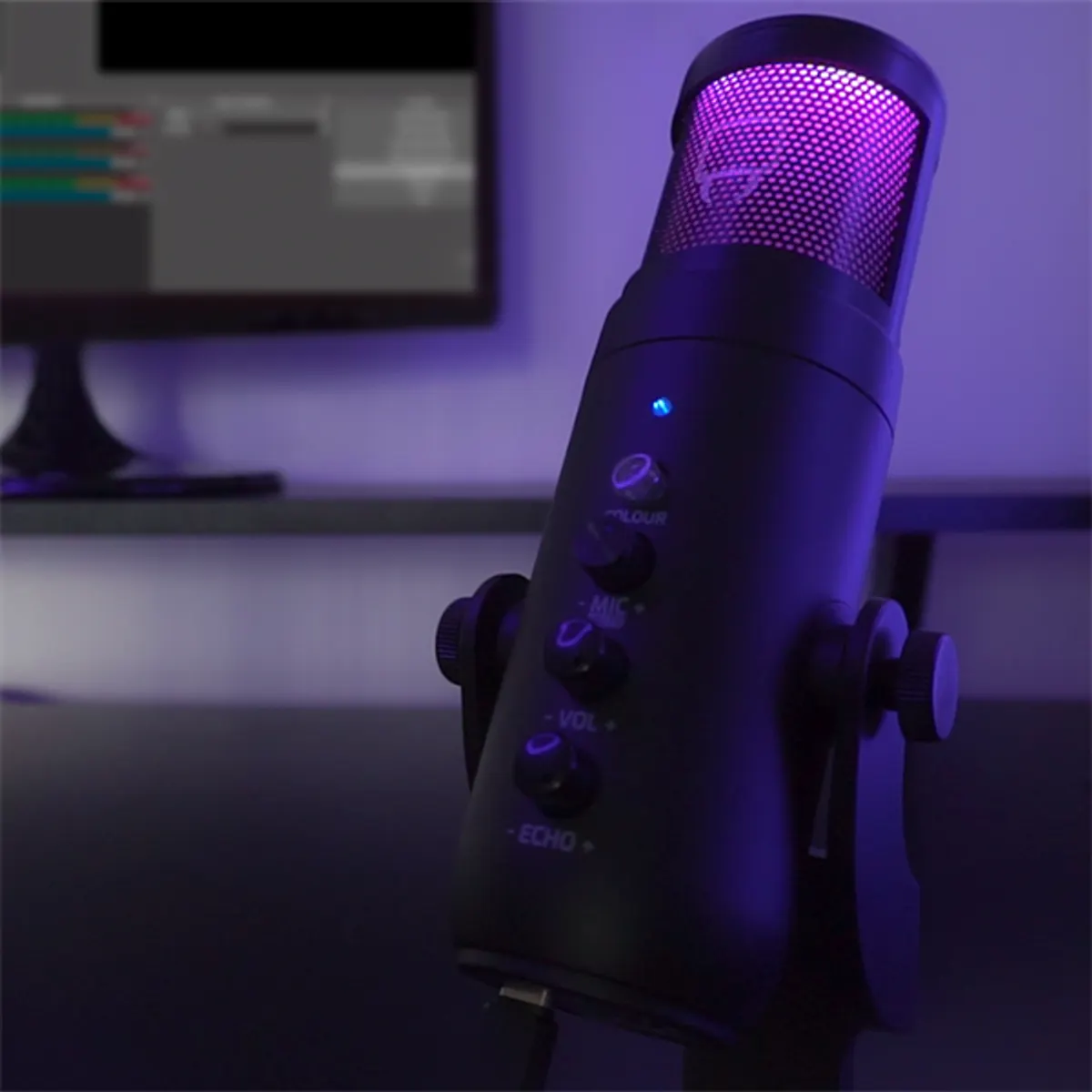 Venom VS2868 kardioid streaming mikrofon RGB LED fekete 3 m USB 3.5 mm jack #5