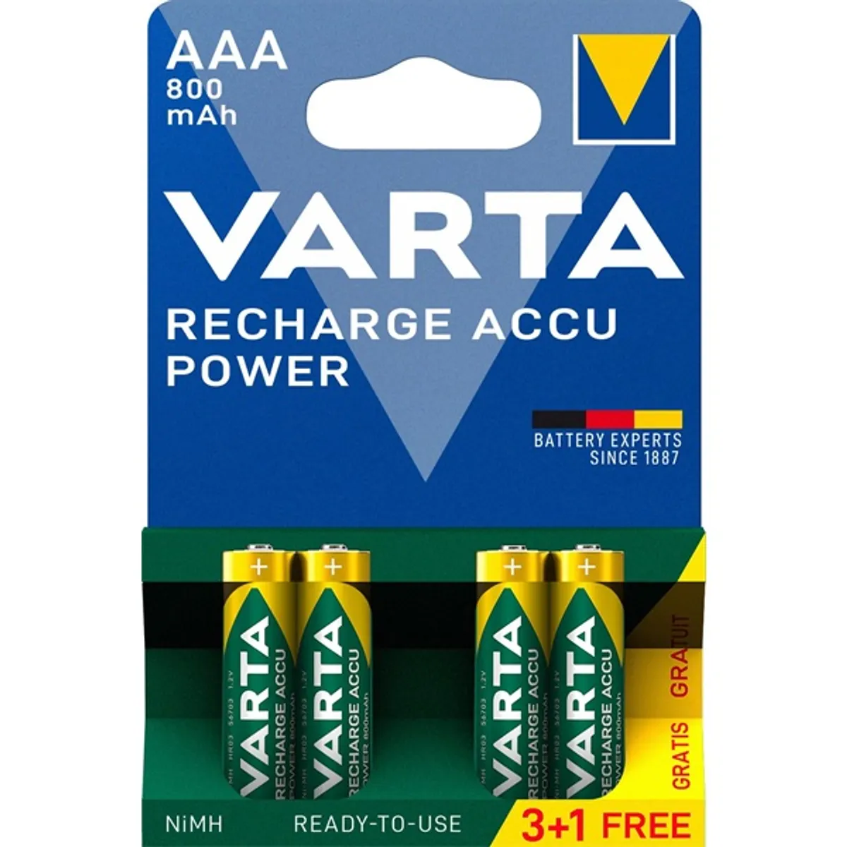 VARTA 56703101494 AAA NiMH akku 800 mAh 1,2 V 4db #2