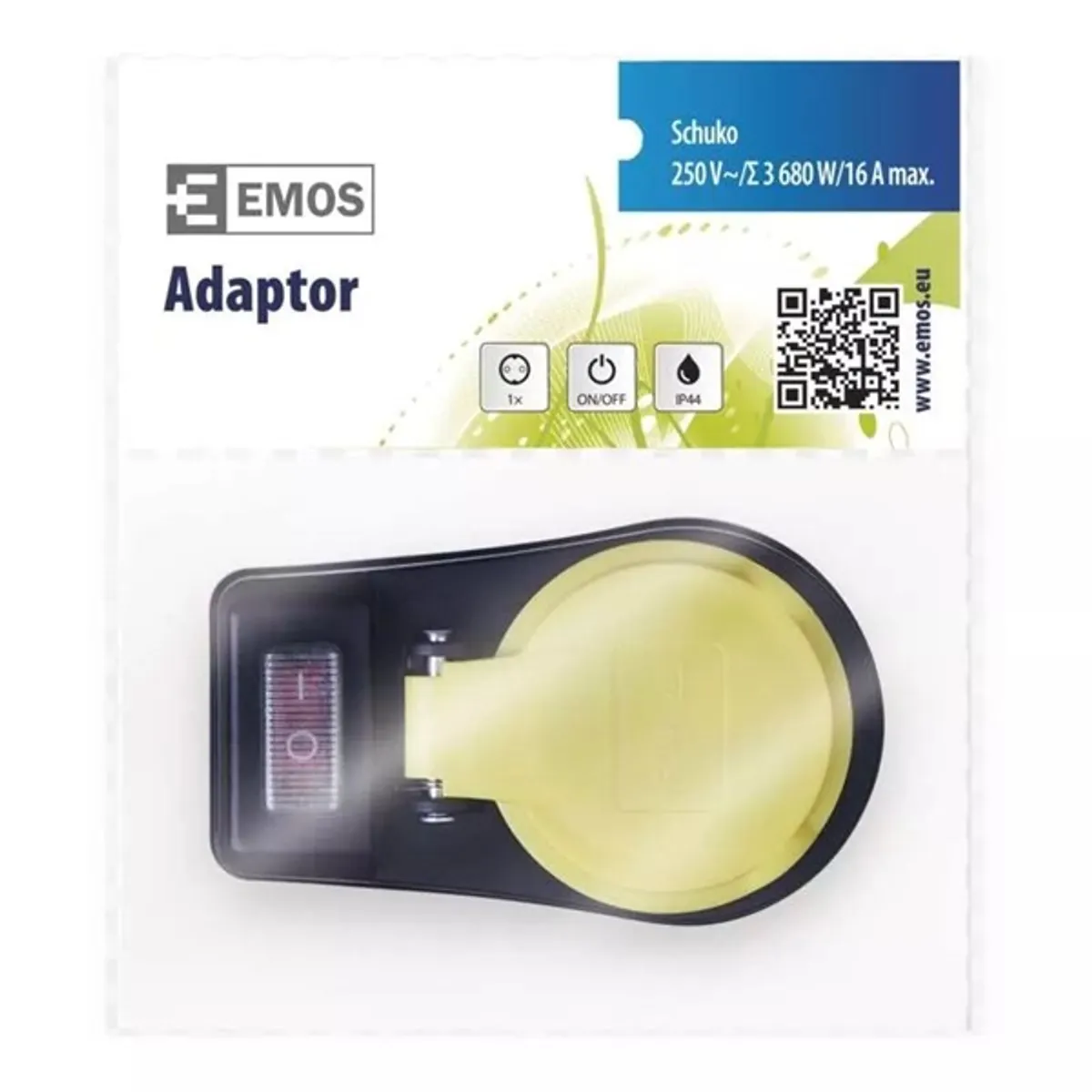 Emos P00292 IP44 SCHUKO kapcsolható aljzat fekete 1x2P-PE 250 V 16 A 3680 W gyerekzár #7
