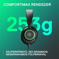 STEELSERIES 61631 Arctis Nova 3 fekete gamer usb-c vezetékes 40 mm hangszóró 20-22000 Hz 36 ohm -38 dB mikrofon #9
